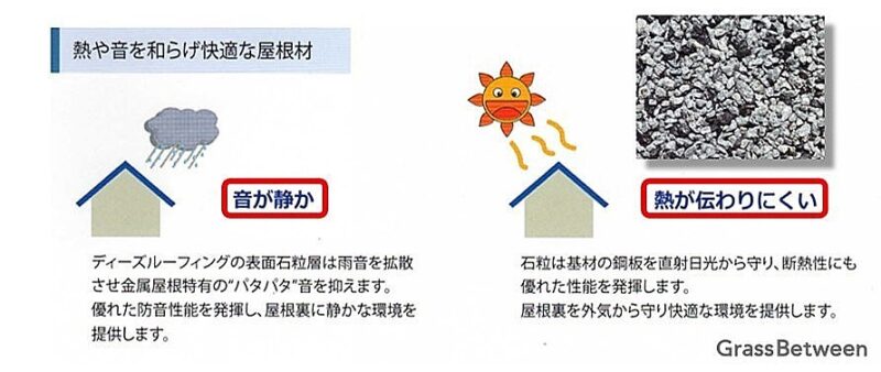 熱や音を和らげ快適な屋根材画像